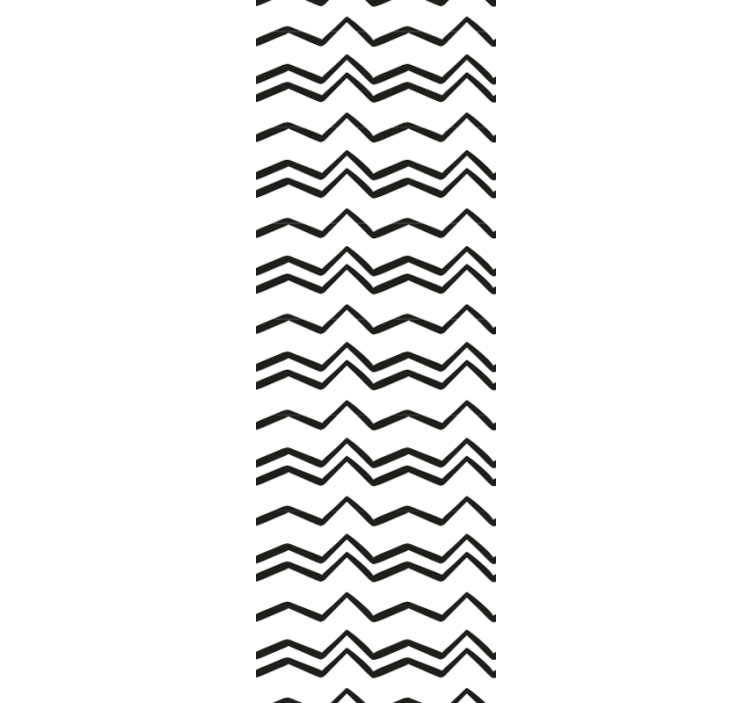 Dining room roller blind in black and white zigzag - TenStickers