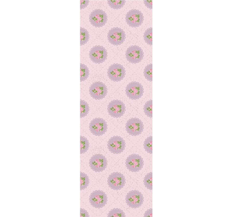 Shabby chic pink squared pattern dining room roller blind - TenStickers