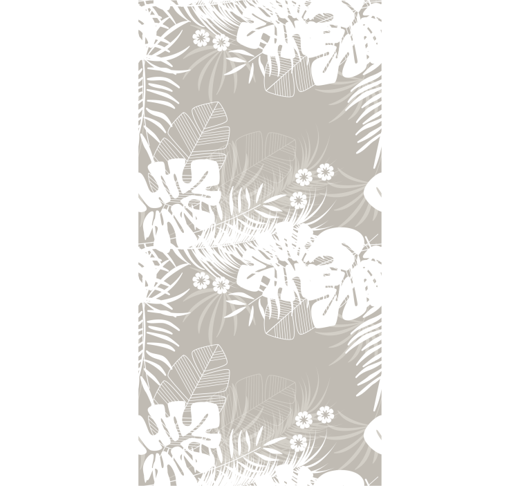Gray tropical leaves dining room roller blind - TenStickers