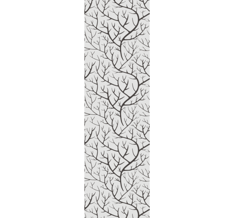 Dining room roller blind with gray branches and birds - TenStickers