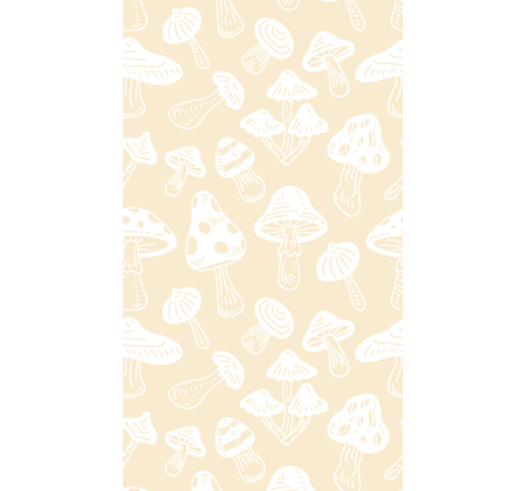 Dining room roller blind with beige mushroom design - TenStickers