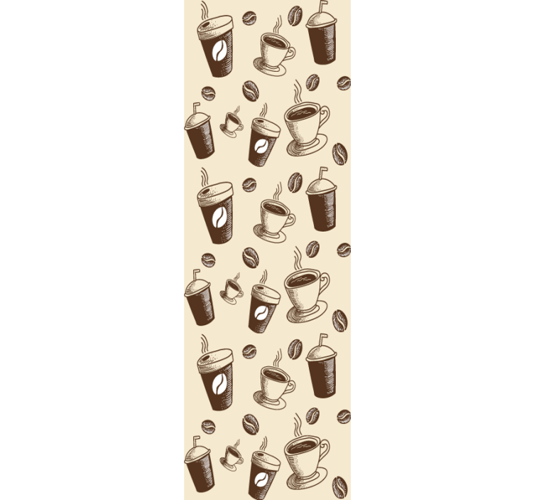 Dining room roller blind coffee bean mug design - TenStickers