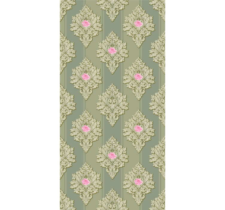 Dining room roller blind in french green vintage pattern - TenStickers