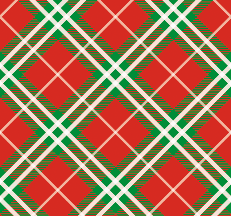Dining room roller blind red and green tartan - TenStickers