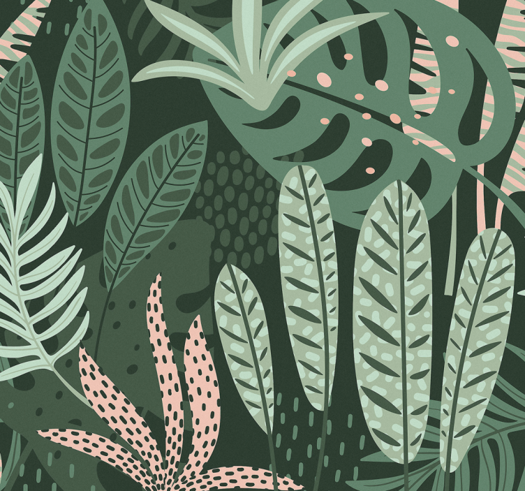 Dining room roller blind with lush palm trees - TenStickers