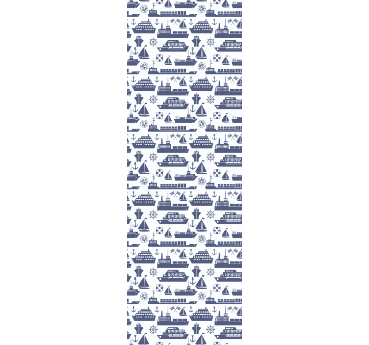 Kids roller blind with different blue boat pattern - TenStickers