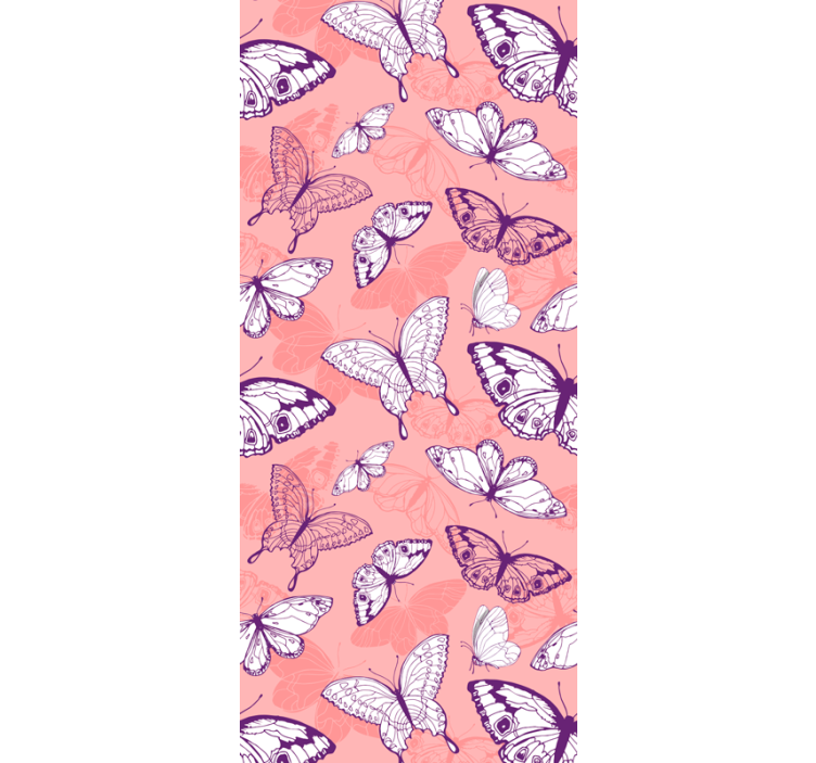 Kids roller blind purple and pink butterfly pattern - TenStickers