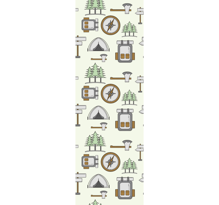 Kids roller blind camping gear set bowl hat compass - TenStickers