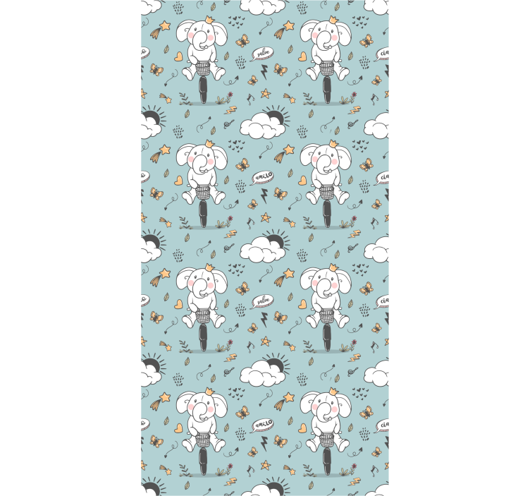 Kids roller blind elephants waving - TenStickers