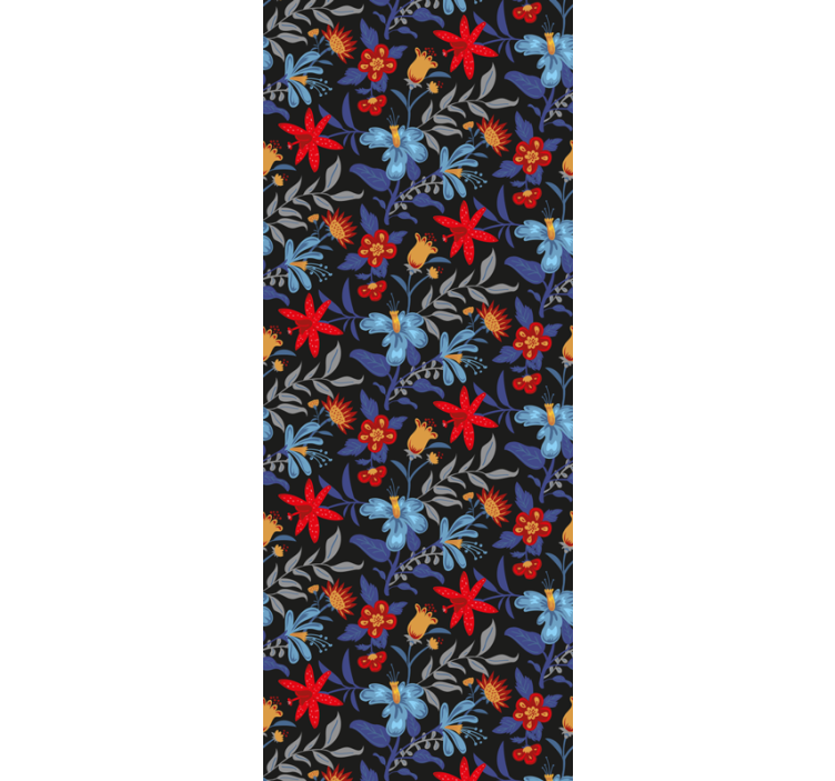 Office roller blind in black flower print tricot - TenStickers