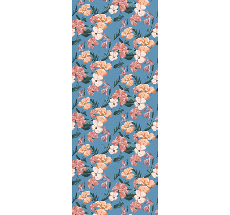 Office roller blind flowerprint 'flower jeans' - TenStickers