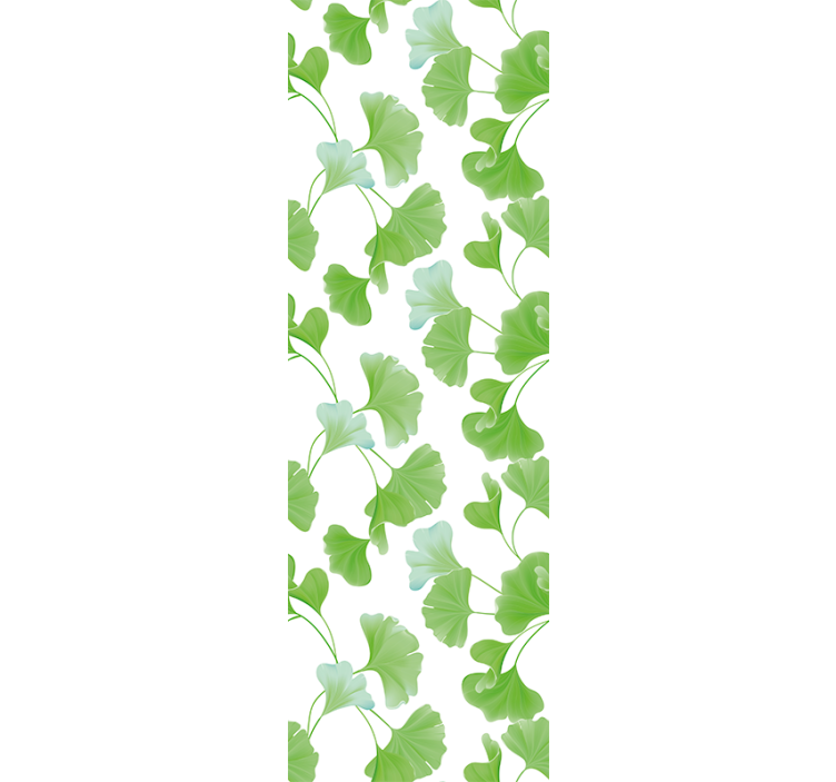 Office roller blind with green ginkgo leaves - TenStickers
