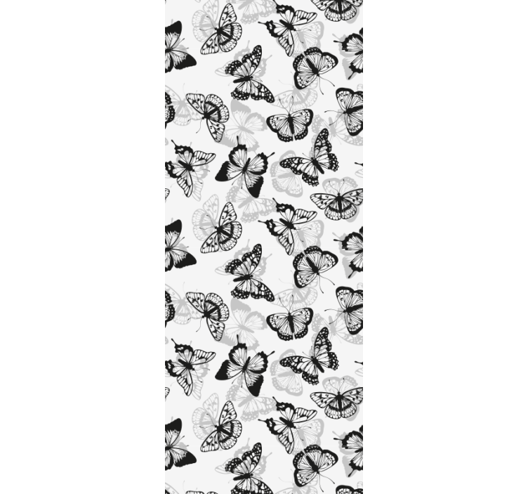 Office roller blind with a black delicate butterfly pattern - TenStickers