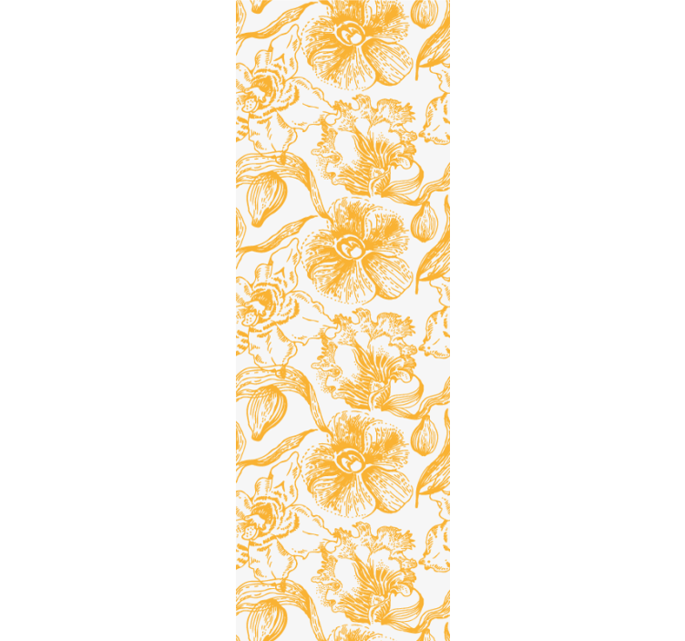 Office roller blind with yellow orchid pattern - TenStickers