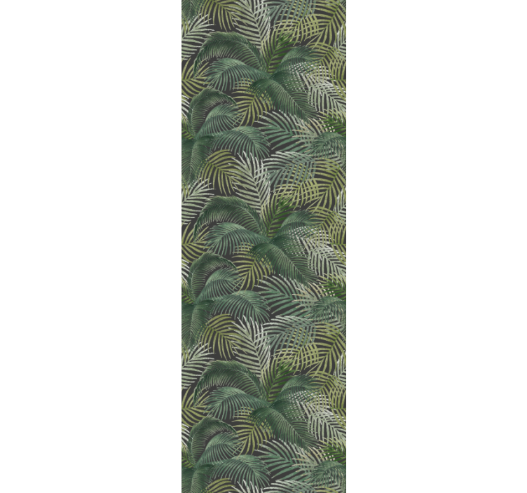 Office roller blind green palm leaves - TenStickers