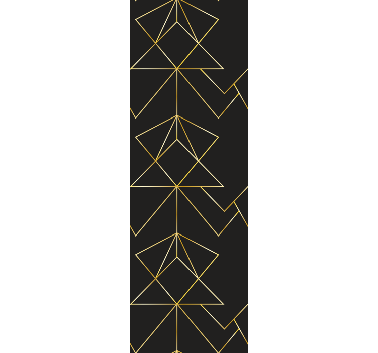 Office roller blind with elegant black and gold lines - TenStickers
