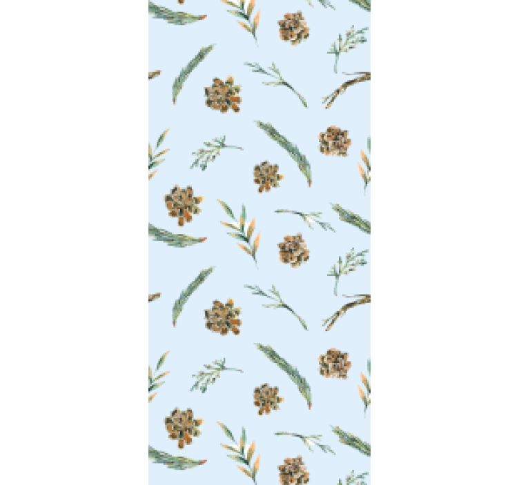 Office roller blind watercolor floral blue - TenStickers