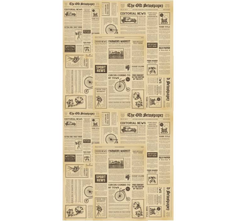 Office roller blind vintage american newspaper print - TenStickers