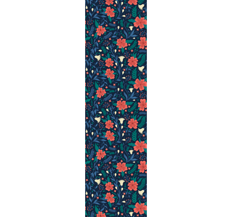Office roller blind nordic style floral design - TenStickers