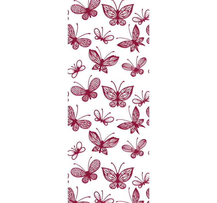 Teenage roller blind with elegant red butterfly pattern - TenStickers