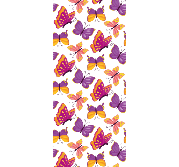 Teenage roller blind in yellow and pink butterfly pattern - TenStickers