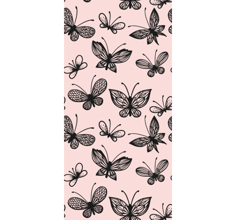 Teenage roller blind with black butterfly pattern - TenStickers