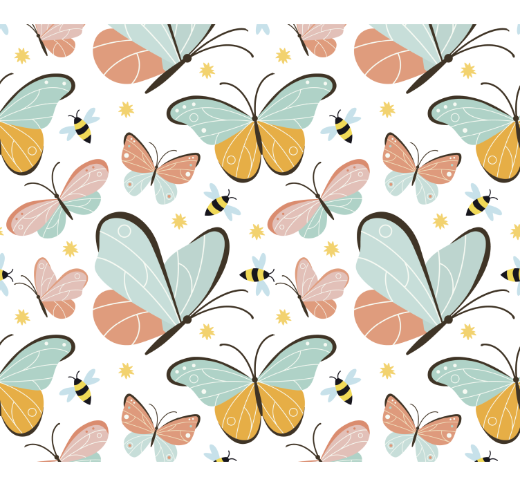 Teenage roller blind butterflies and bees - TenStickers