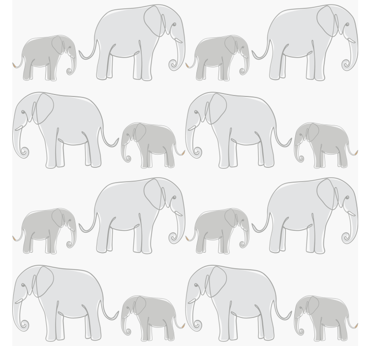 Grey roller blind with minimalist elephants design - TenStickers