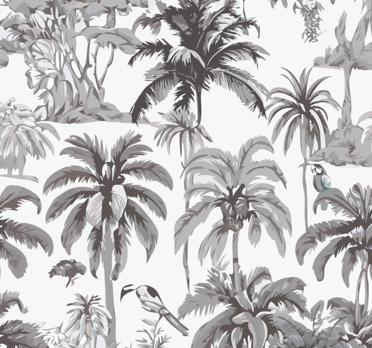 Grey roller blind with palm trees - TenStickers
