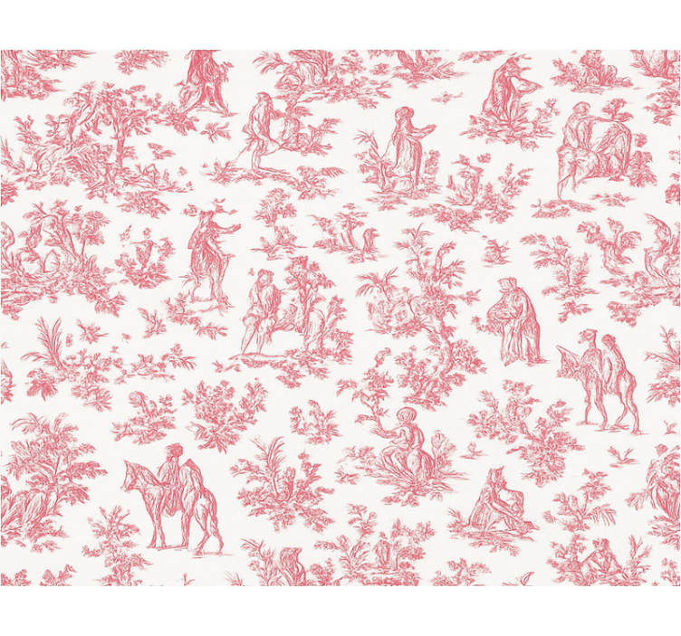 Pink roller blind in vintage countryside style - TenStickers