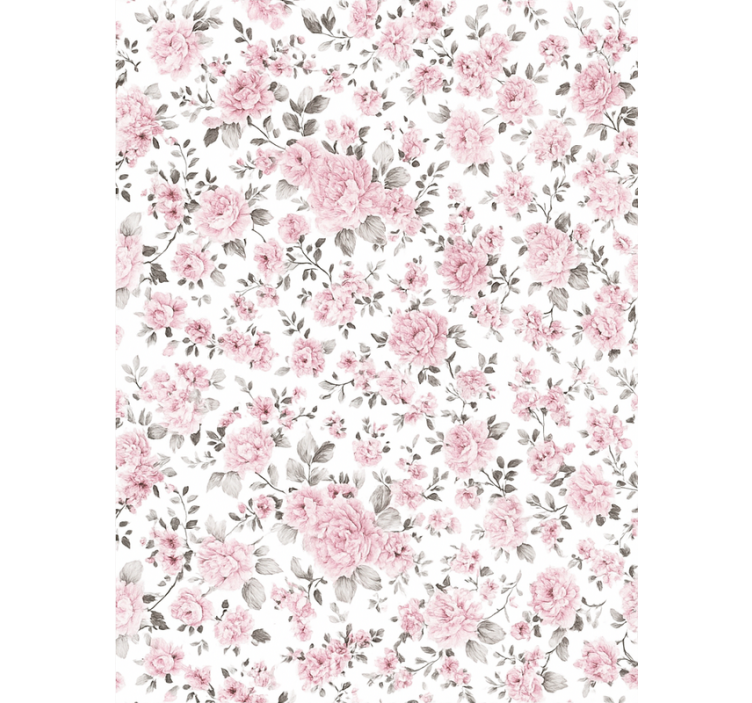 Pink roller blind with vintage floral pattern - TenStickers