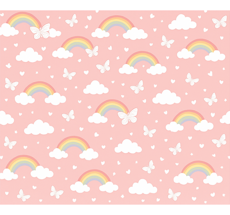 Pink roller blind pink kids rainbow pattern - TenStickers