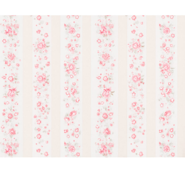 Pink roller blind in vintage floral stripes - TenStickers