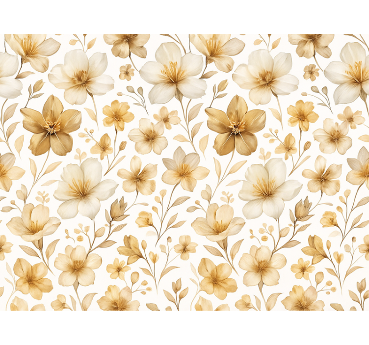 Yellow roller blind with lifelike floral pattern - TenStickers