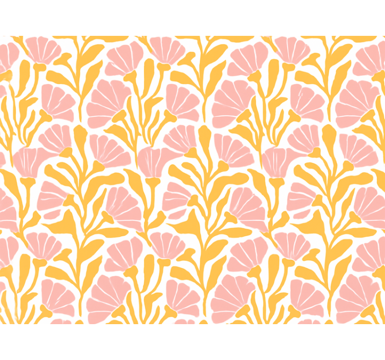 Yellow roller blind with modern colorful flower design - TenStickers