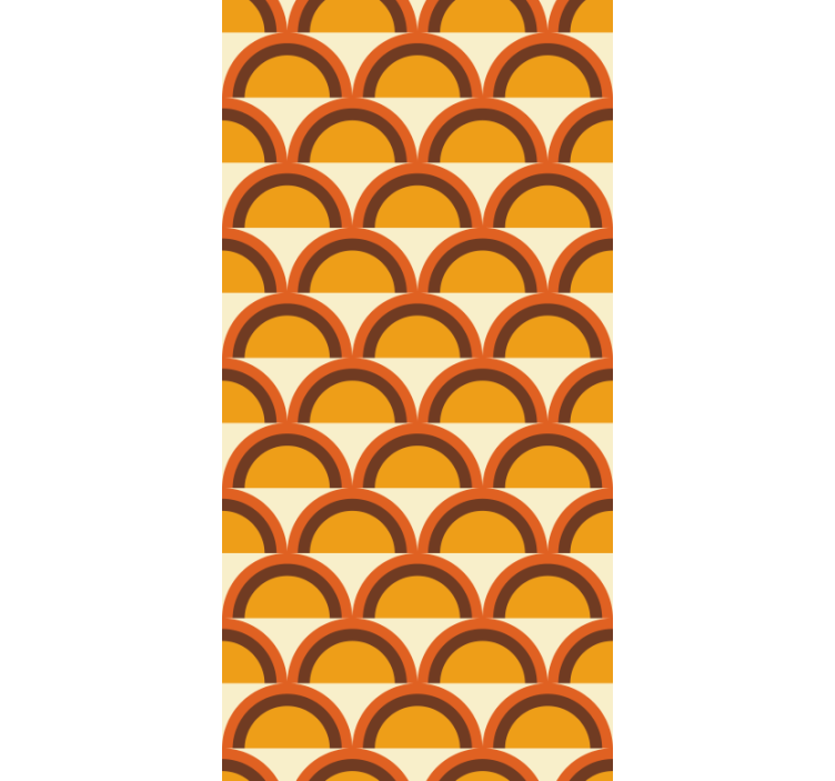 Yellow roller blind with 1970s sunset retro arches - TenStickers