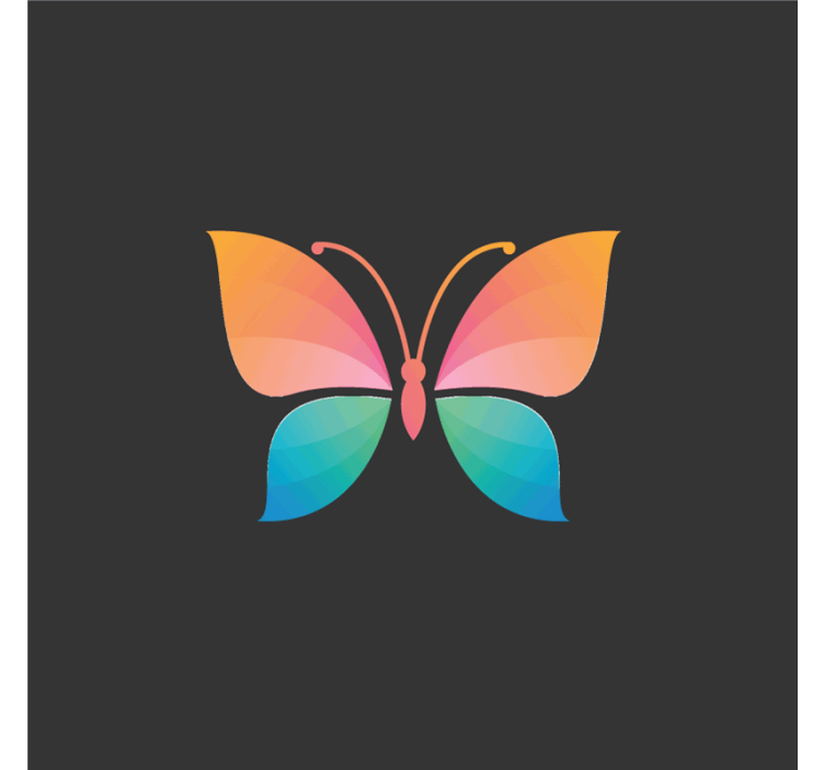 Living room roller blind with vibrant butterfly design - TenStickers