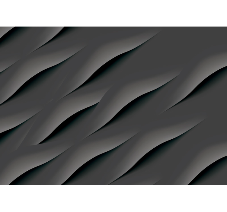 Grey roller blind with abstract grey wave patterns - TenStickers