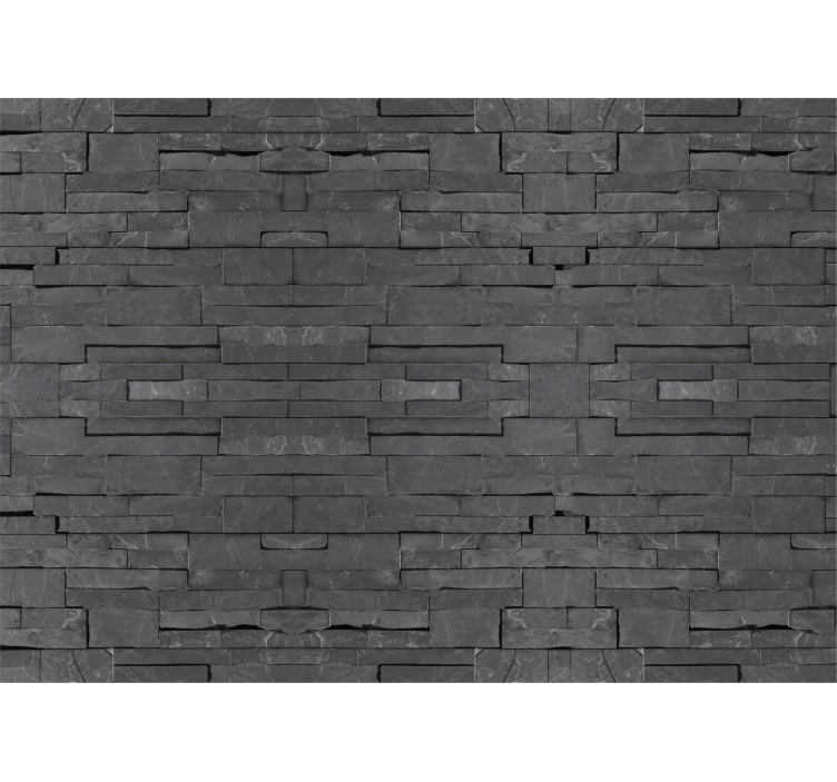 Grey roller blind with black brick pattern - TenStickers