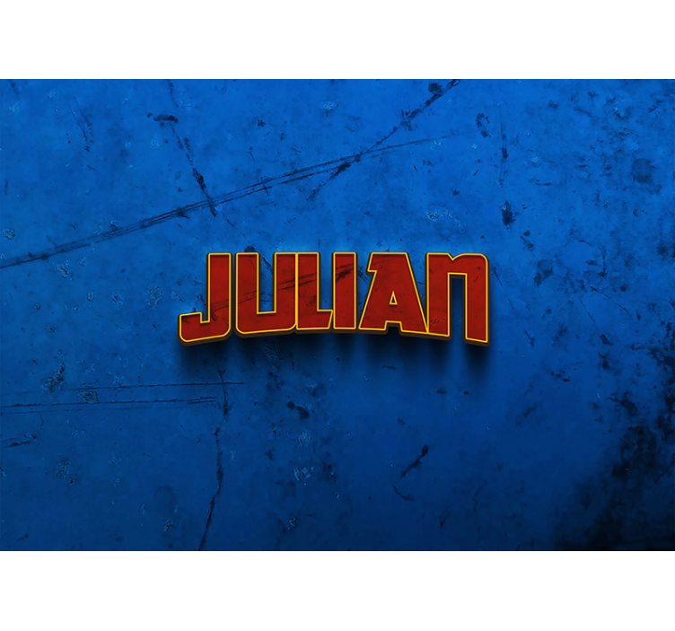 Blue roller blind with superhero name wall - TenStickers