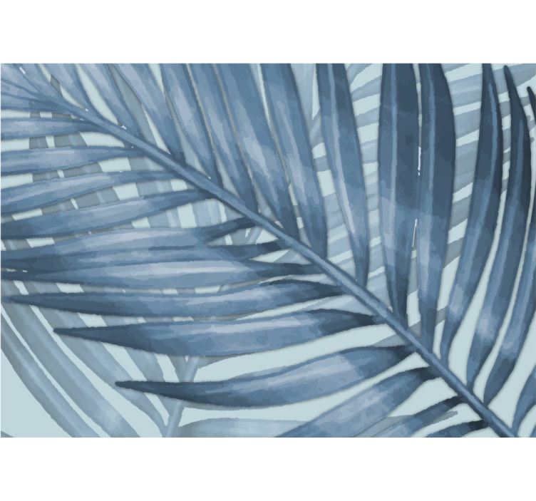 Blue roller blind with blue tropical leaf design - TenStickers