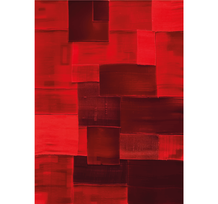 Red roller blind with reconstructed design - TenStickers