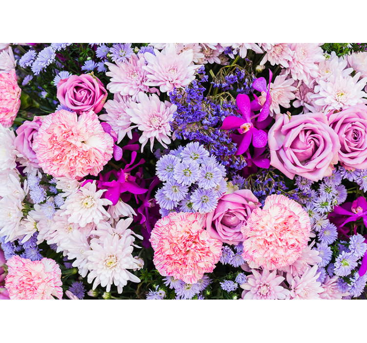 Pink roller blind with vibrant floral design - TenStickers