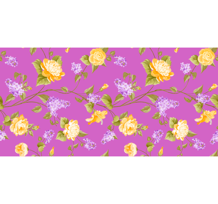 Purple roller blind with floral blossom design - TenStickers