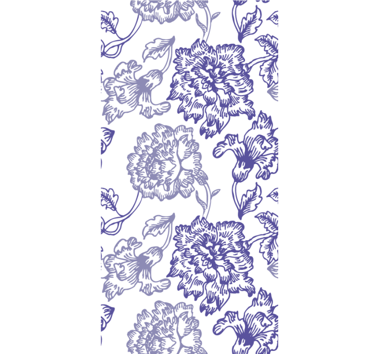 Blue roller blind with elegant floral designs - TenStickers