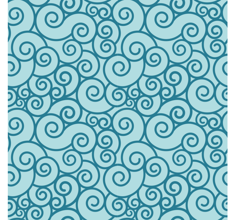 Blue roller blind with swirling pattern design - TenStickers