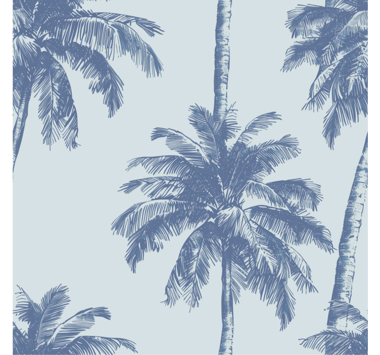 Blue roller blind with palm leaves pattern - TenStickers