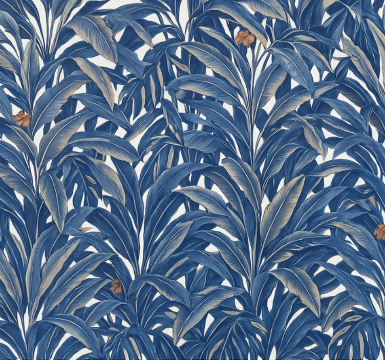 Blue roller blind lush indigo jungle - TenStickers