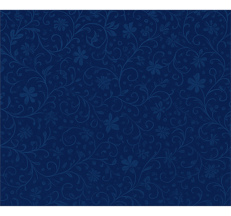 Blue roller blind with navy blue floral design - TenStickers