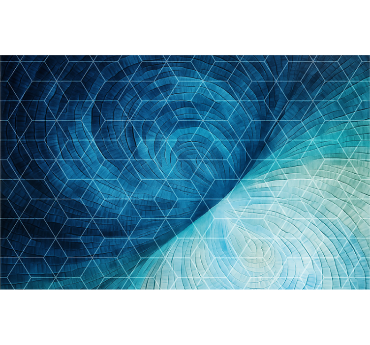 Blue roller blind with abstract blue backdrop - TenStickers